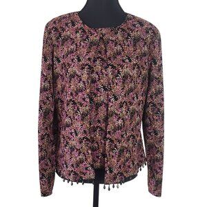 Metaphor 90s Womens Floral Beaded Top Set Size M‎ Nature Fairy Whimsical Boho